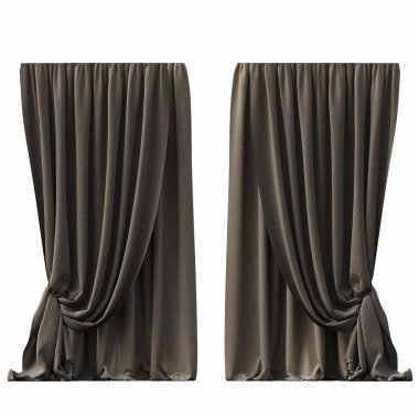 beyaz arkaplanda izole perdeler, 3d illüstrasyon