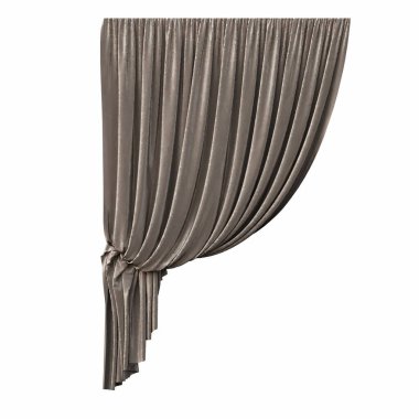 beyaz arkaplanda izole perdeler, 3d illüstrasyon