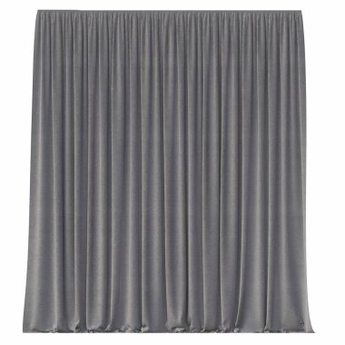 beyaz arkaplanda izole perdeler, 3d illüstrasyon