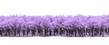 Fantasy lilac trees, floral background