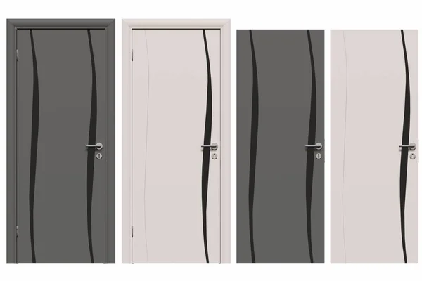 Міжкімнатні Двері Ізольовані Білому Тлі Інтер Єрні Меблі Ілюстрація Render — стокове фото