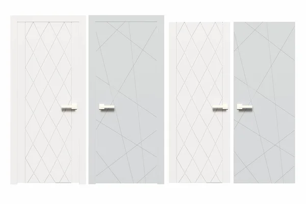 Drzwi Wewnętrzne Izolowane Białym Tle Meble Wewnętrzne Ilustracja Renderowanie — Zdjęcie stockowe