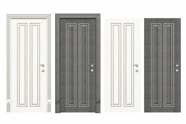 Pintu Interior Terisolasi Latar Belakang Putih Interior Furniture Ilustrasi Render — Stok Foto