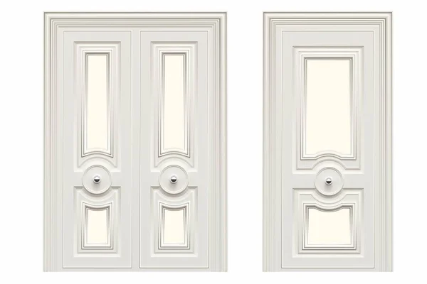 Внутренние Двери Изолированы Белом Фоне Мебель Интерьера Иллюстрация Рендеринг — стоковое фото