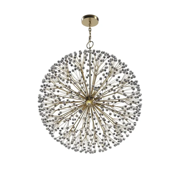 stock image crystal chandelier for the interior isolated on white background, home lighting, 3D illustration, cg render