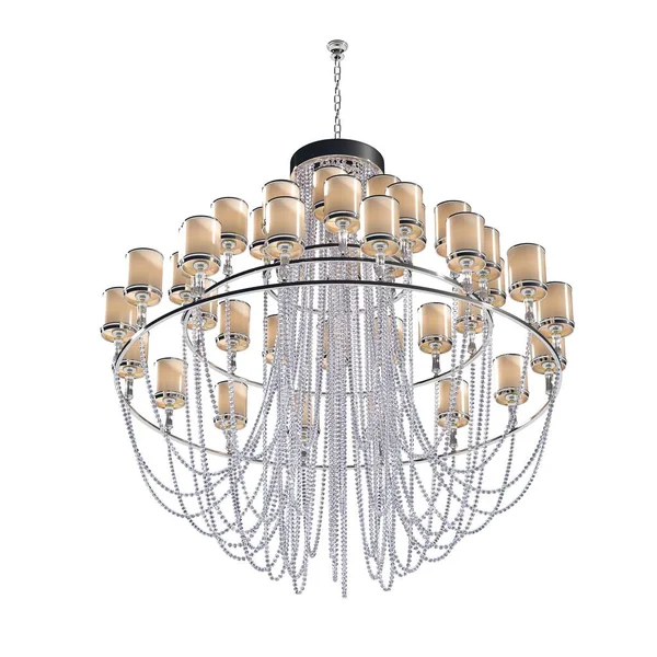 Crystal Chandelier Interior Isolated White Background Home Lighting Illustration Render — Stock Photo, Image