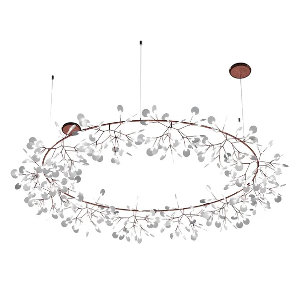 Kroonluchter Aan Het Plafond Geïsoleerd Witte Achtergrond Hanglamp Hanglamp Illustratie — Stockfoto
