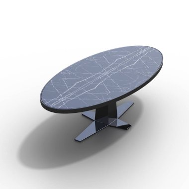 beyaz arka planda izole kahve masaları, 3D illüstrasyon, cg canlandırma