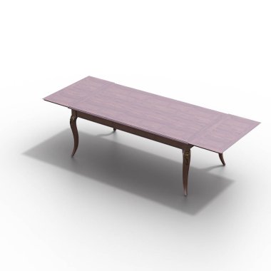 beyaz arka planda izole kahve masaları, 3D illüstrasyon, cg canlandırma