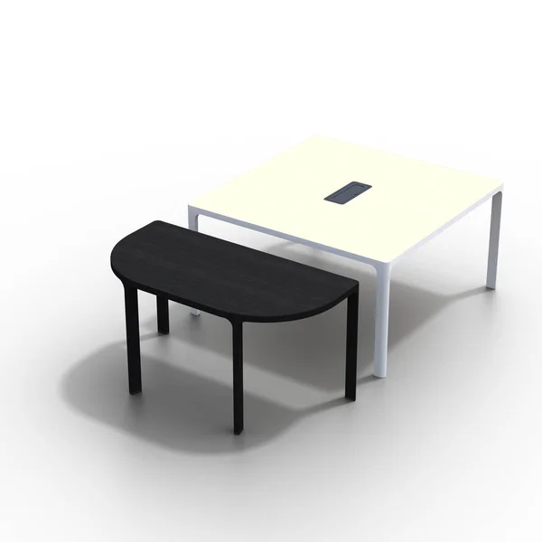 Tables Basses Isolées Sur Fond Blanc Illustration Rendu — Photo