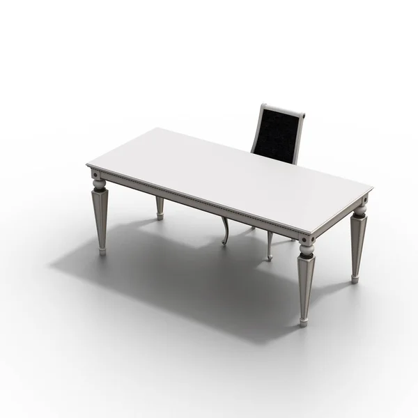 在白色背景上分离的咖啡桌 3D插图 Cg渲染 — 图库照片