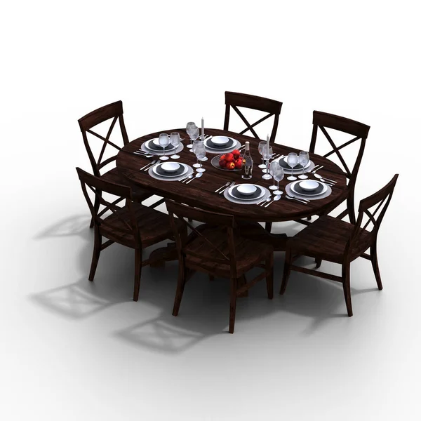 Coffee Tables Isolated White Background Illustration Render — Stock Photo, Image