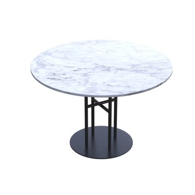 beyaz arka planda izole kahve masaları, 3D illüstrasyon, cg canlandırma