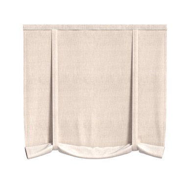 Beyaz arkaplanda izole edilmiş perdeler, iç dekorasyonlar, 3D illüstrasyon, cg canlandırma