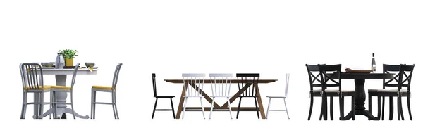 在白色背景上分离的咖啡桌 3D插图 Cg渲染 — 图库照片