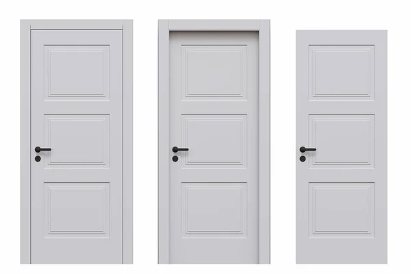 Міжкімнатні Двері Ізольовані Білому Тлі Інтер Єрні Меблі Ілюстрація Render — стокове фото