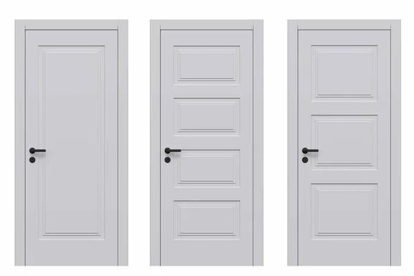 Puertas Interiores Aisladas Sobre Fondo Blanco Muebles Interior Ilustración Render — Foto de Stock