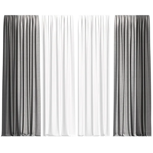 Tirai Diisolasi Pada Latar Belakang Putih Dekorasi Interior Ilustrasi Render — Stok Foto