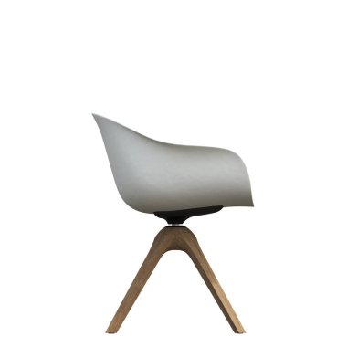 Beyaz arka planda izole edilmiş sandalye, iç mobilya, 3 boyutlu illüstrasyon, cg canlandırma