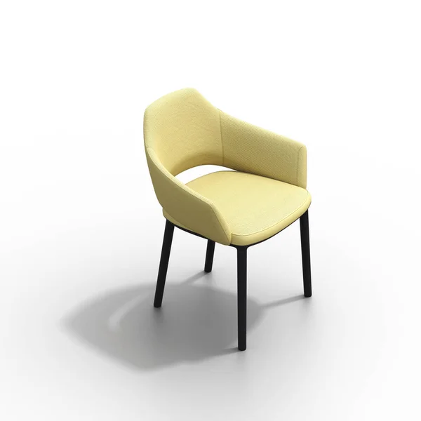 Cadeira Isolada Fundo Branco Móveis Interior Ilustração Renderização — Fotografia de Stock