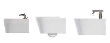 lavatory pan isolated on white background, toilet, 3D illustration