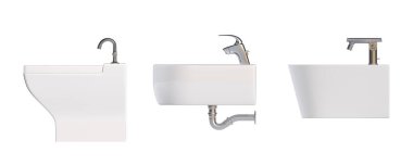 lavatory pan isolated on white background, toilet, 3D illustration