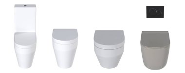 lavatory pan isolated on white background, toilet, 3D illustration