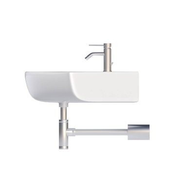 Washbasin isolated on white background, sink, 3D illustration