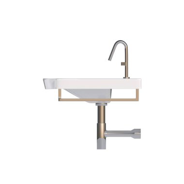 Washbasin isolated on white background, sink, 3D illustration