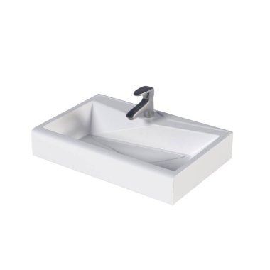 Washbasin isolated on white background, sink, 3D illustration