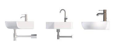 Washbasin isolated on white background, sink, 3D illustration