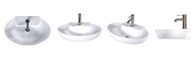 Washbasin isolated on white background, sink, 3D illustration