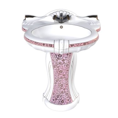 Washbasin isolated on white background, sink, 3D illustration