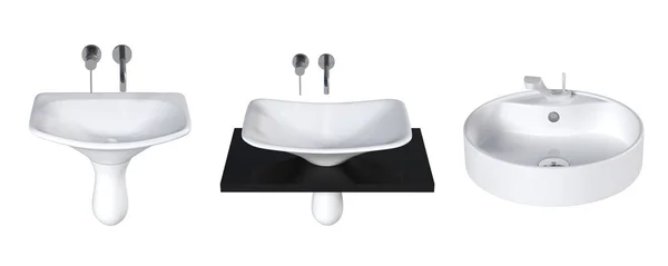 Washbasin Isolated White Background Sink Illustration — ภาพถ่ายสต็อก