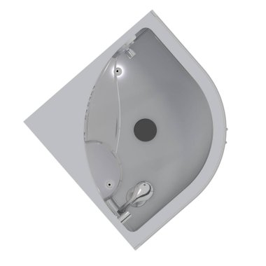 Duş kabini beyaz arkaplanda izole edildi, 3D illüstrasyon, cg canlandırma