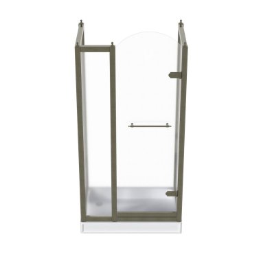 Duş kabini beyaz arkaplanda izole edildi, 3D illüstrasyon, cg canlandırma