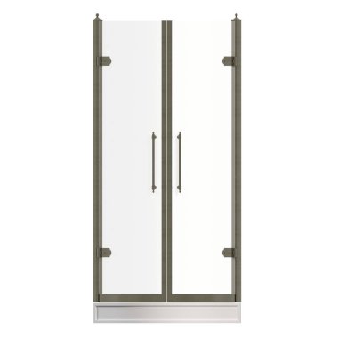 Duş kabini beyaz arkaplanda izole edildi, 3D illüstrasyon, cg canlandırma