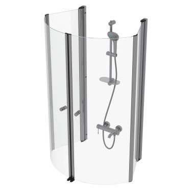 Duş kabini beyaz arkaplanda izole edildi, 3D illüstrasyon, cg canlandırma