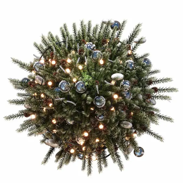 Kerstboom Met Decoraties Geïsoleerd Witte Achtergrond Illustratie Render — Stockfoto