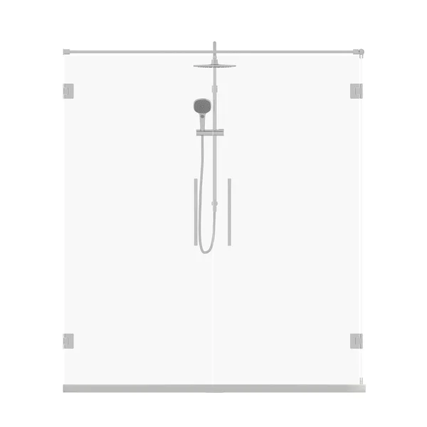 Sprchovací Kout Izolovaný Bílém Pozadí Ilustrace Vykreslení — Stock fotografie
