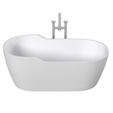 Beyaz arka planda izole edilmiş küvet, 3 boyutlu illüstrasyon, ve bir CG canlandırıcı