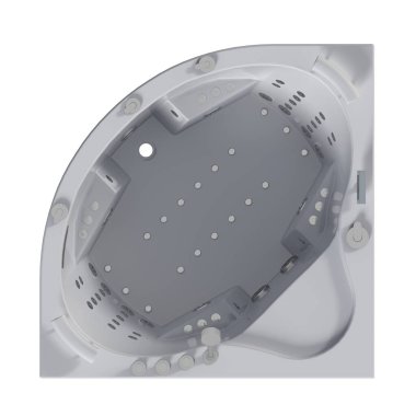 Beyaz arka planda izole edilmiş küvet, 3 boyutlu illüstrasyon, ve bir CG canlandırıcı