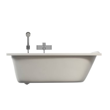 Beyaz arka planda izole edilmiş küvet, 3 boyutlu illüstrasyon, ve bir CG canlandırıcı