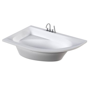 Beyaz arka planda izole edilmiş küvet, 3 boyutlu illüstrasyon, ve bir CG canlandırıcı