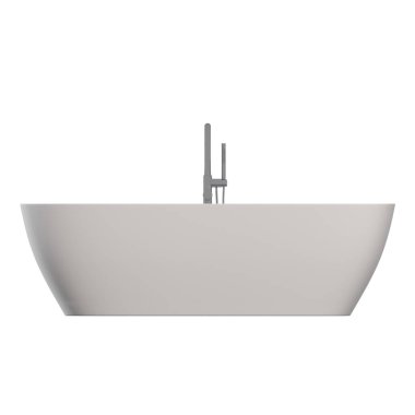 Beyaz arka planda izole edilmiş küvet, 3 boyutlu illüstrasyon, ve bir CG canlandırıcı