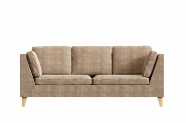 Beyaz arka planda izole edilmiş rahat kanepe, iç mobilya, 3 boyutlu illüstrasyon