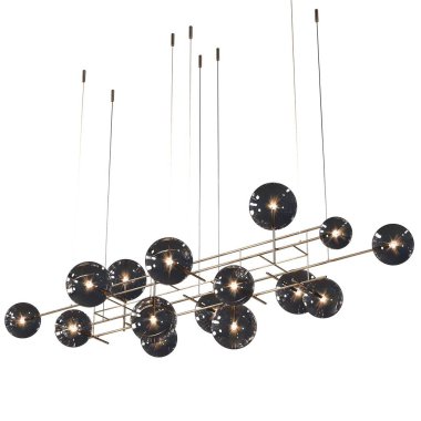 Tavandaki avize beyaz arka planda izole edilmiş, asılı lamba, kolye ışığı, 3 boyutlu illüstrasyon