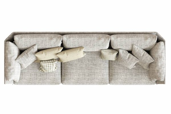 Comfortable sofa isolated on white background, interior furniture, 3D illustration