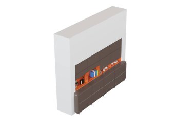 Mutfak mobilyaları beyaz arka planda izole edilmiş, 3D illüstrasyon, cg canlandırma