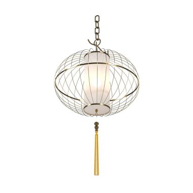 Beyaz arkaplanda izole edilmiş avize 3D illüstrasyon